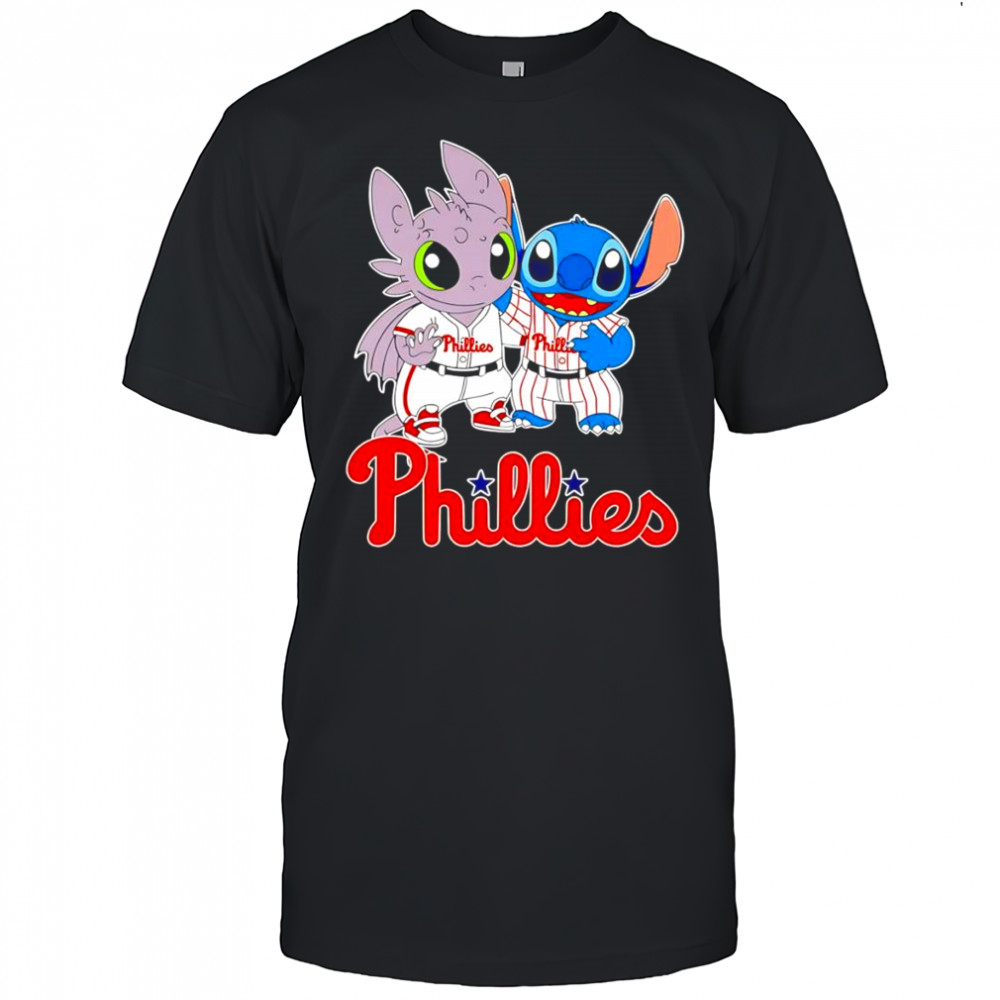 Toothless Night Fury and Stitch Philadelphia Phillies shirt