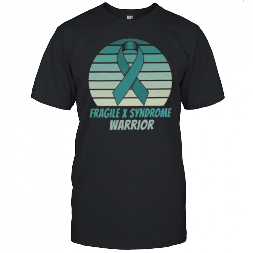 Vintage Fragile X Syndrome Warrior Teal Ribbon Fighter Pullover Shirt