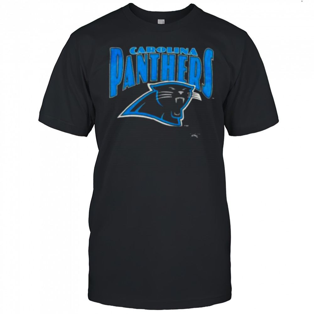 1993 Carolina Panthers Vintage Black Nutmeg Mills Big Logo Spellout NFL Shirt