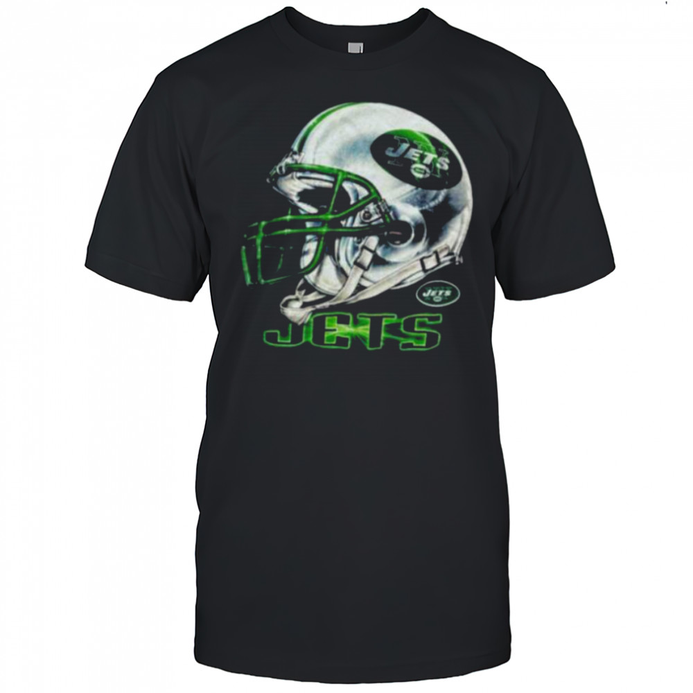 1996 New York Jets Vintage Black Lee Sport Realistic Helmet NFL Shirt