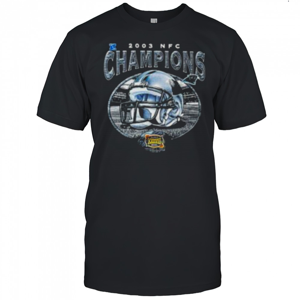 2003 Carolina Panthers NFC Champions Super Bowl XXXVIII Vintage NFL Helmet Shirt