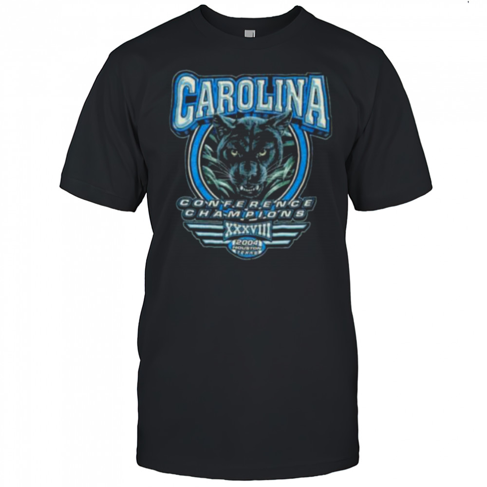 2004 Carolina Panthers Vintage NFC Conference Champions Realistic Cat Face NFL Shirt