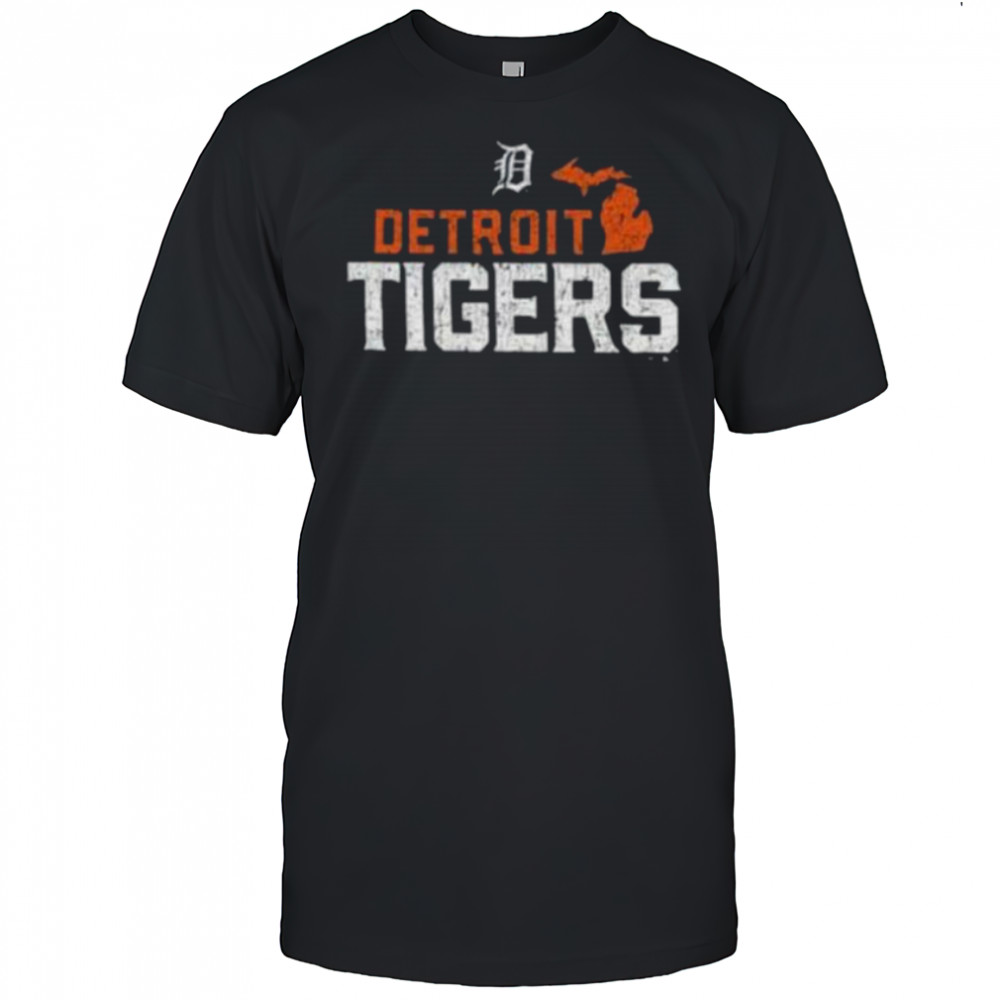 47 Detroit Tigers Navy Blue Regional State Shape Shirt