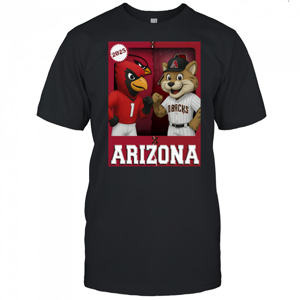 Arizona Cardinals and Arizona Diamondbacks mascot play card shirt