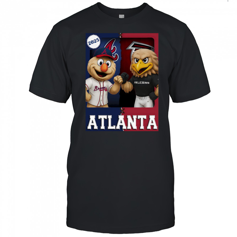 Atlanta Falcons and Atlanta Braves mascot play card shirt