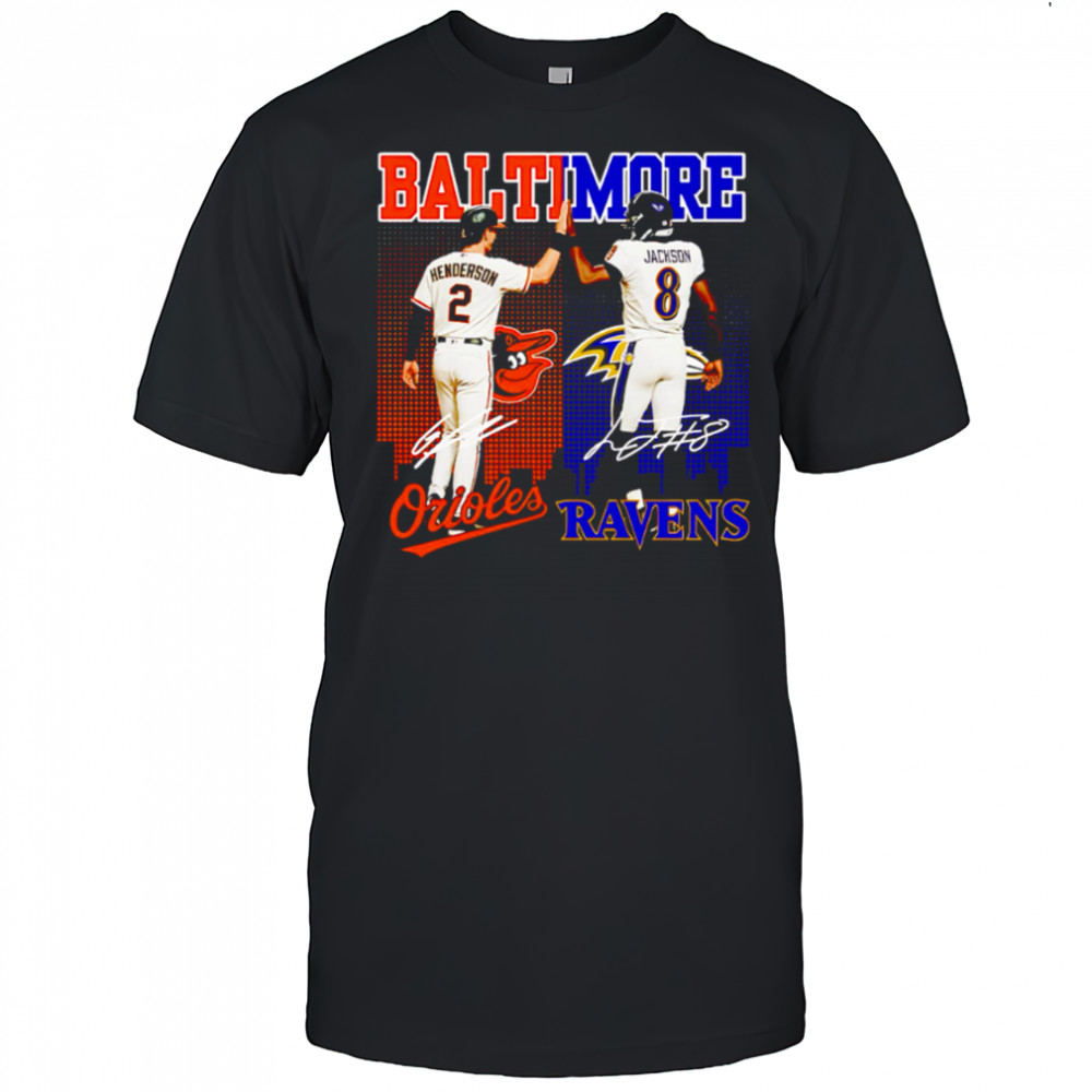 Baltimore Gunnar Henderson Baltimore Orioles and Lamar Jackson Baltimore Ravens shirt