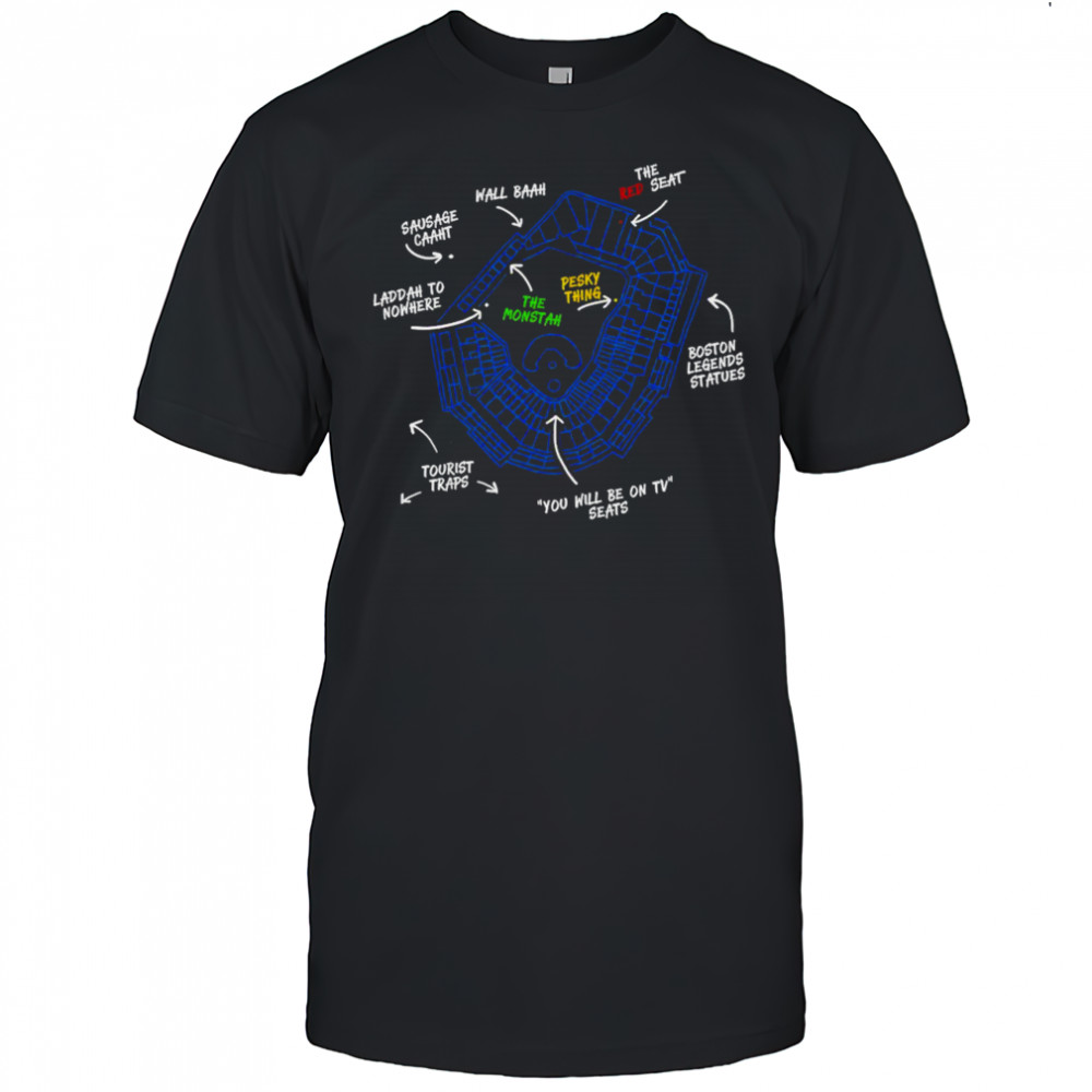 Boston’s Ballpaahk baseball stadium map shirt