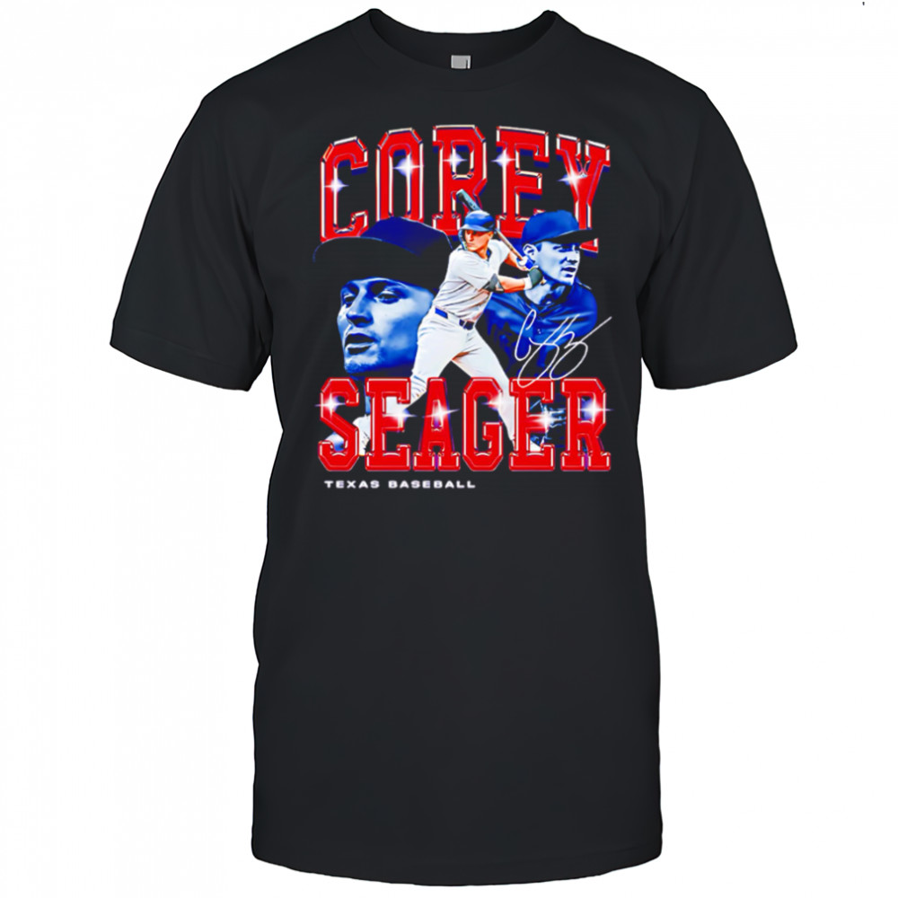 Corey Seager Retro Flair Texas baseball signatue shirt