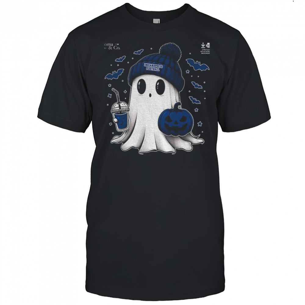Cute ghost pumpkin Indianapolis Colts football NFL 2025 Happy Halloween shirt