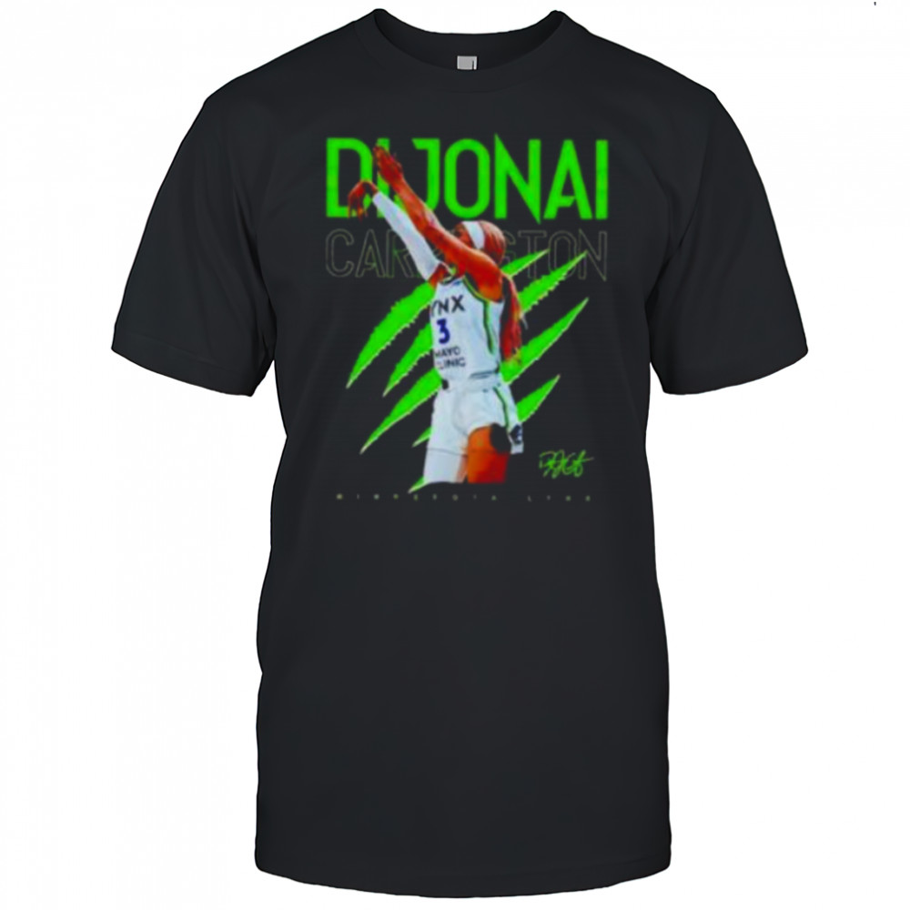 Dijonai Carrington jump shot Minnesota Lynx shirt