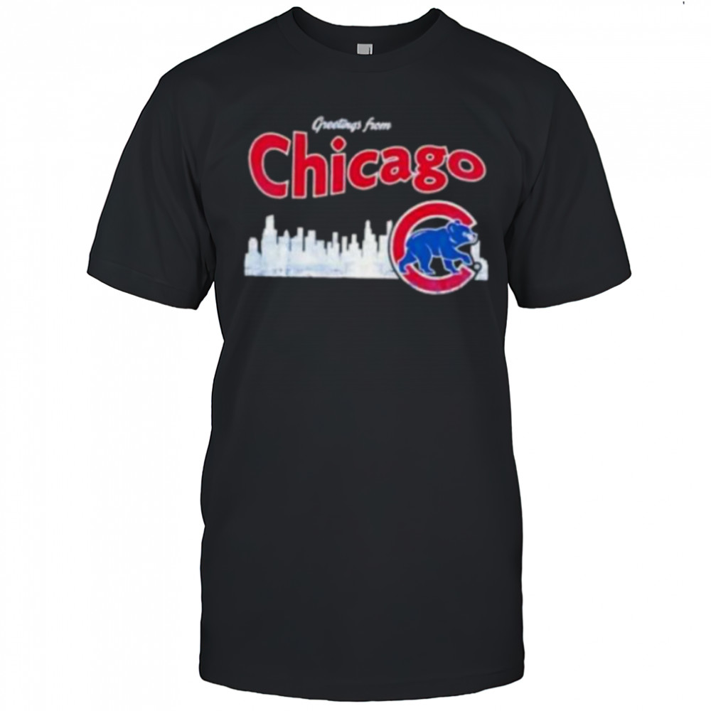 Greetings from Chicago Cubs skyline shirt