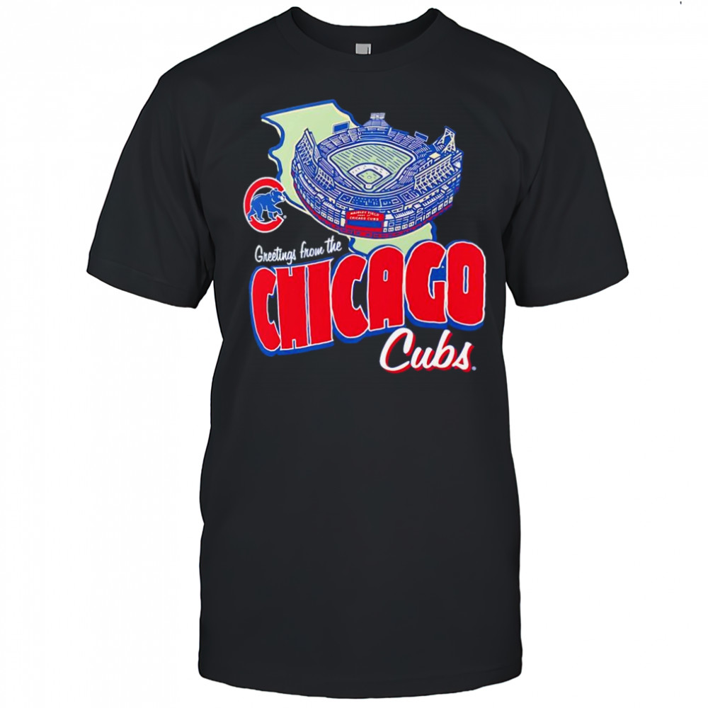 Greetings from the Chicago Cubs royal sadium graphic shirt
