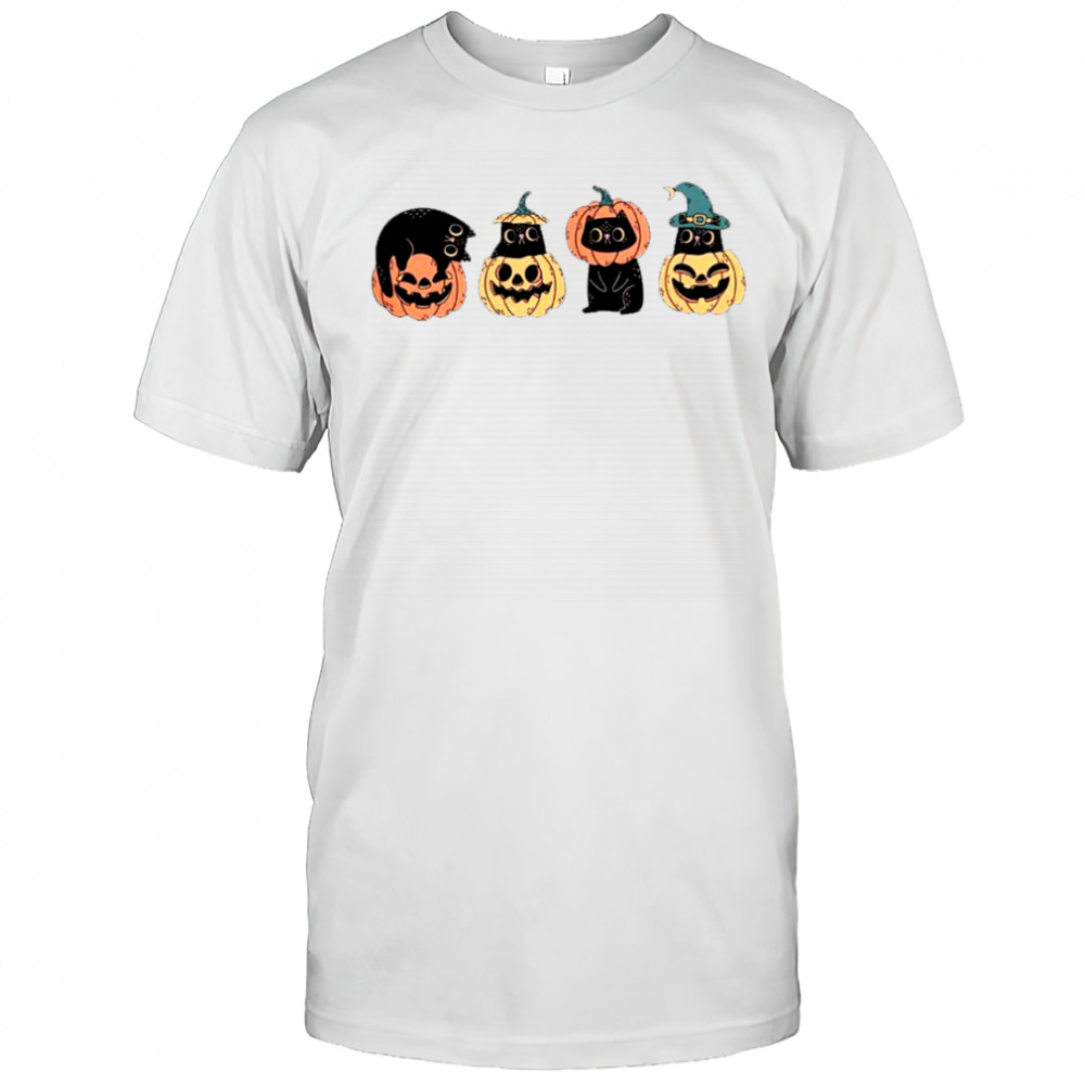 Halloween Cat & Pumpkin T-Shirt