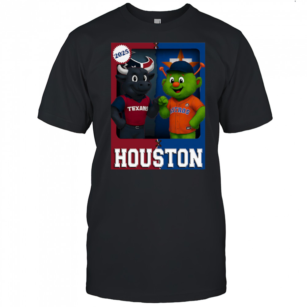 Houston Texans and Houston Astros mascot play card shirt