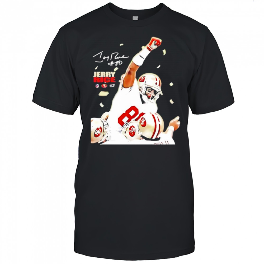 Jerry Rice NFL superstar pose signature shirt