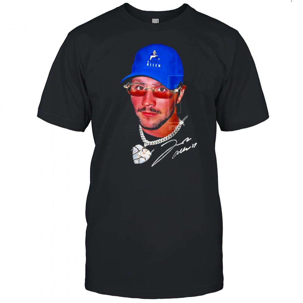Josh Allen Buffalo Bills football retro style signature shirt