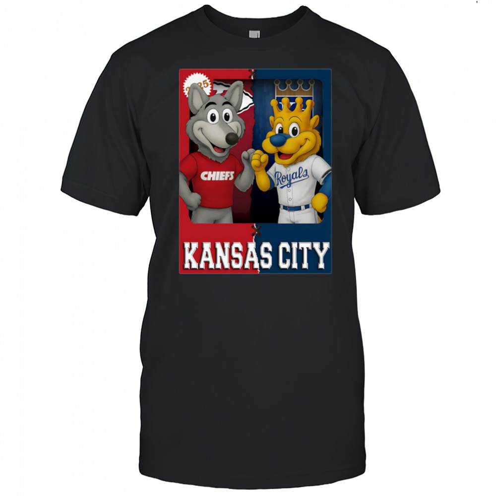 Kansas City Chiefs and Kansas City Royals mascot play card shirt