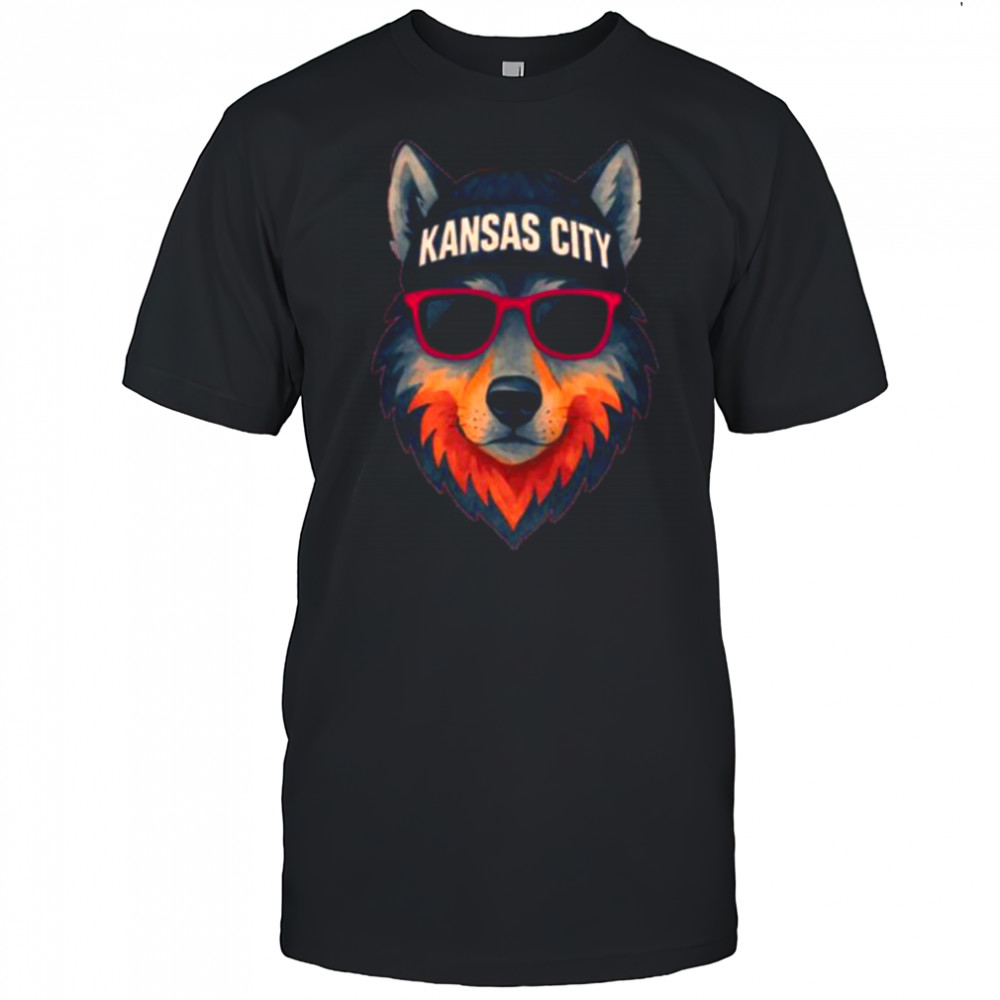 Kansas City Shirt, Wolf Shirt with Cool Beanie & Shades shirt