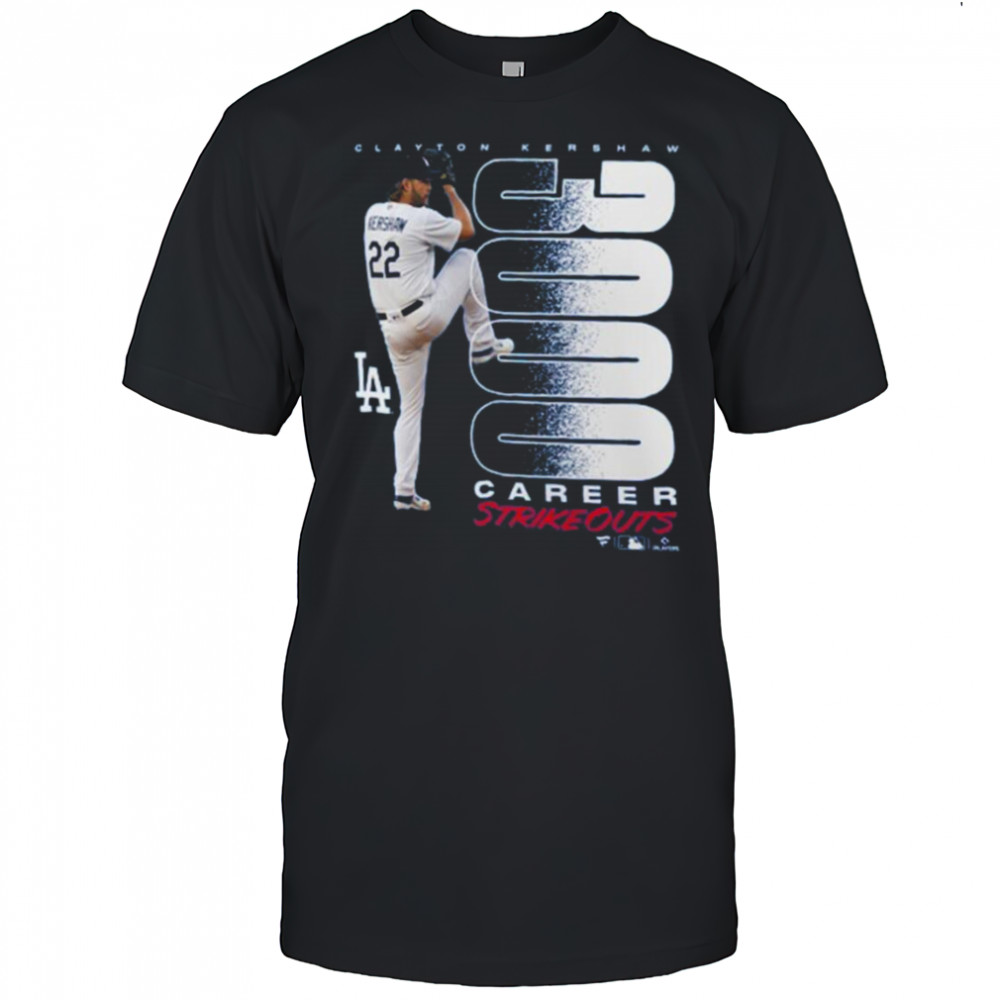 Los Angeles Dodgers Clayton Kershaw 3000 Career Strikeouts T Shirt