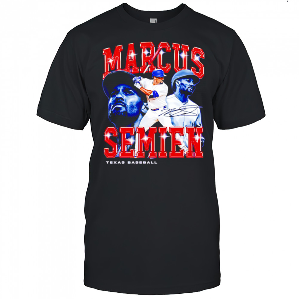 Marcus Semien Retro Flair Texas baseball signatue shirt