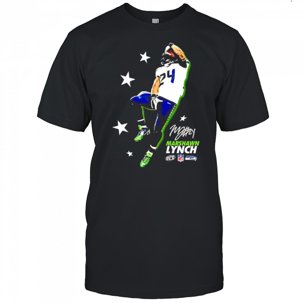 Marshawn Lynch Seattle Seahawks NFL star signature shirt