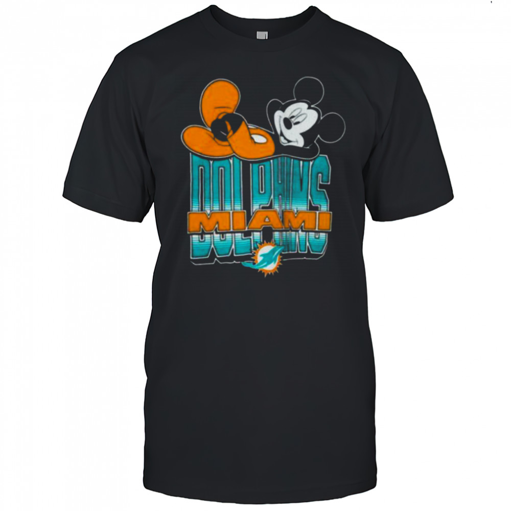 Miami Dolphins Mickey at Quarterback Disney Vintage Football T Shirt