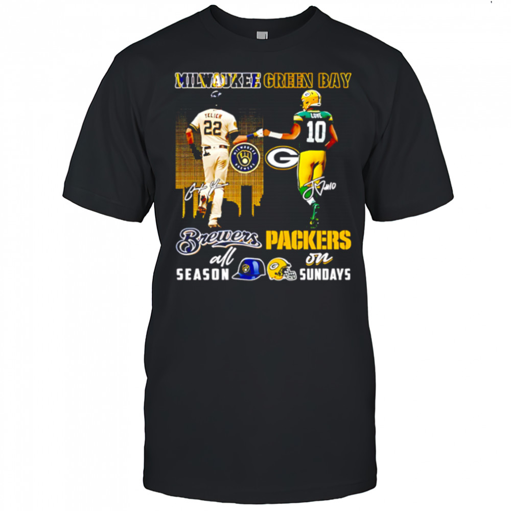 Milwaukee Brewers All Season x Green Bay Packers On Sunday Signature shirt