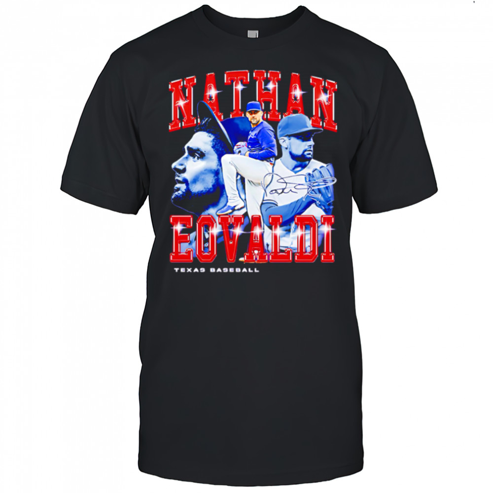 Nathan Eovaldi Retro Flair Texas baseball signatue shirt