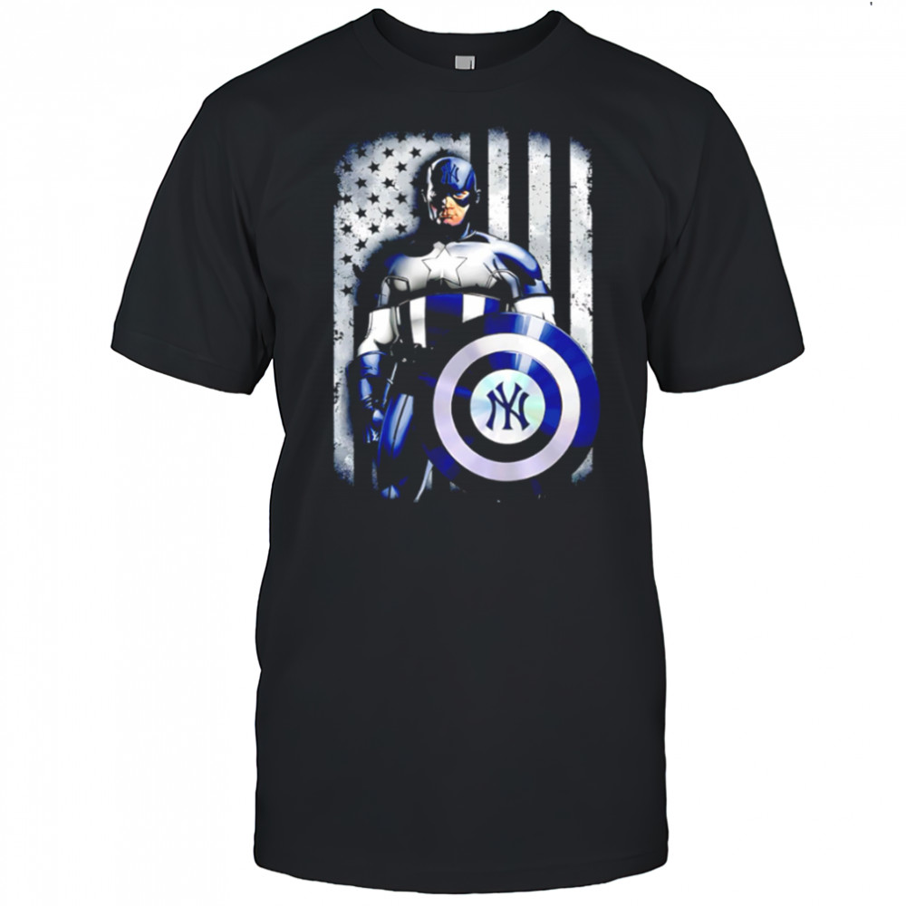 New York Yankees Captain America American Flag shirt