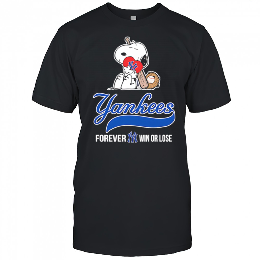 New York Yankees Snoopy Love Yakees Forever Win Or Lose shirt