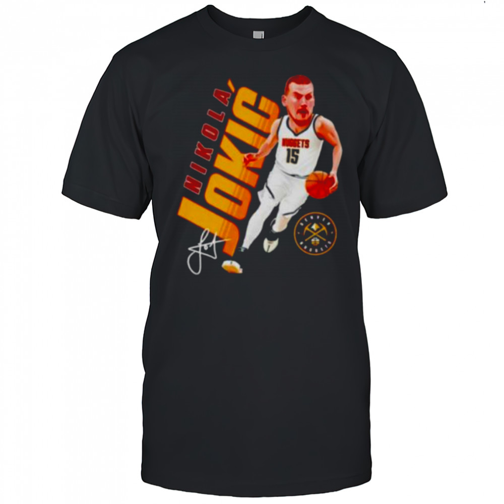 Nikola Jokic post moves caricature Denver Nuggets shirt