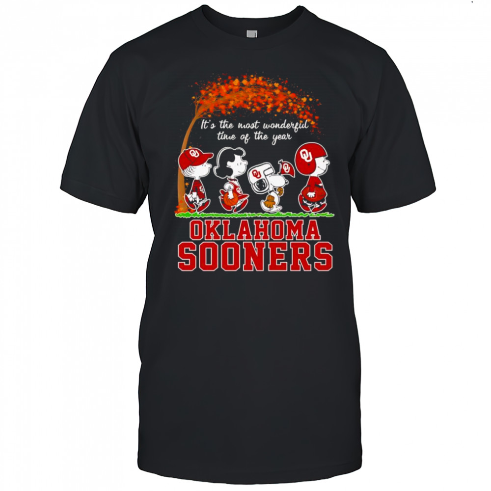 Peanuts it’s the most wonderful time of the year Oklahoma Sooners shirt