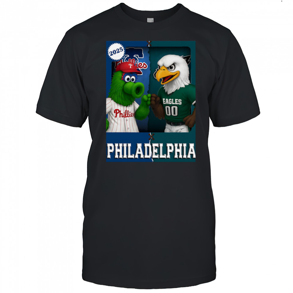 Philadelphia Eagles and Philadelphia Phillies mascot play card shirt