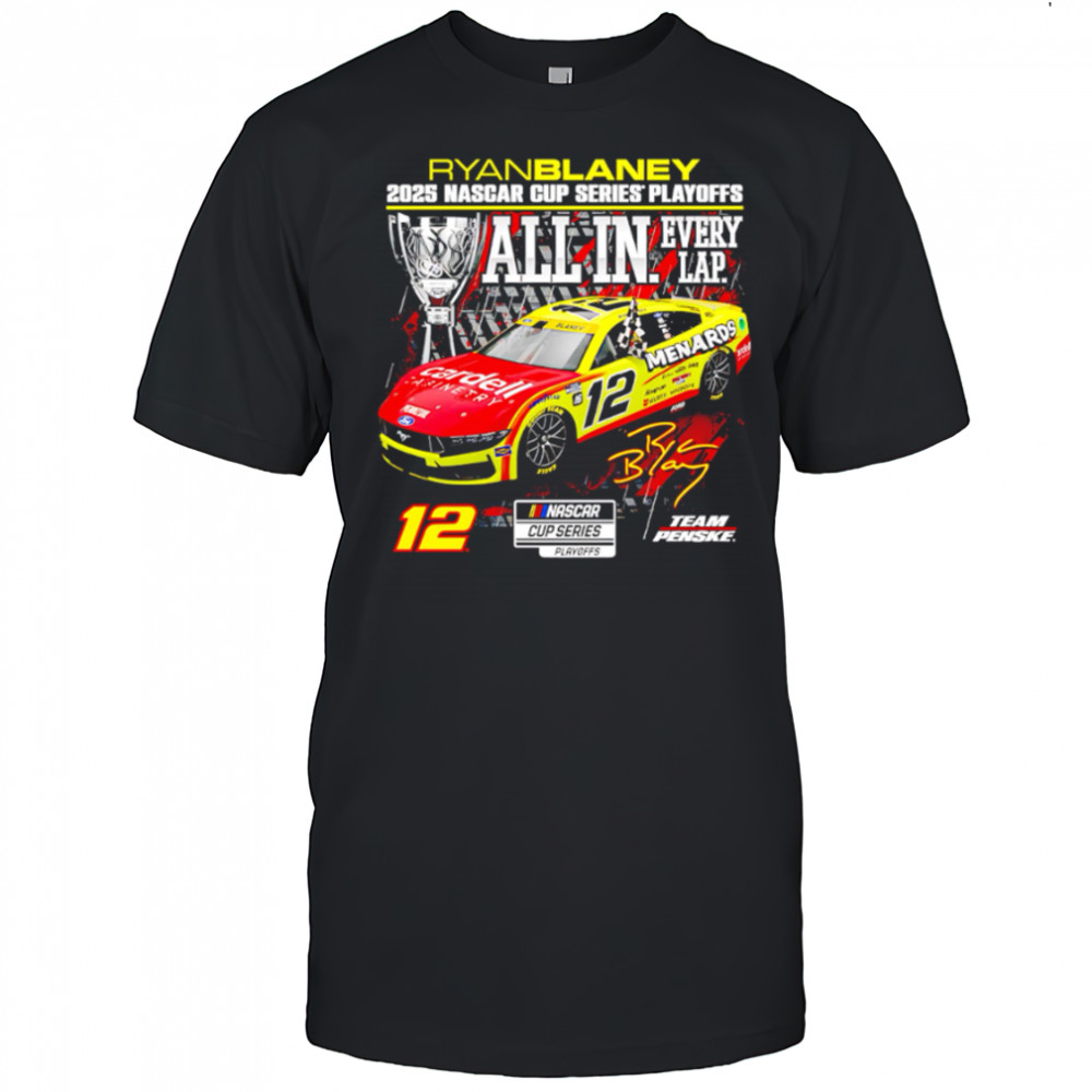 Ryan Blaney Checkered Flag Sports 2025 NASCAR Cup Series Playoffs Menards shirt