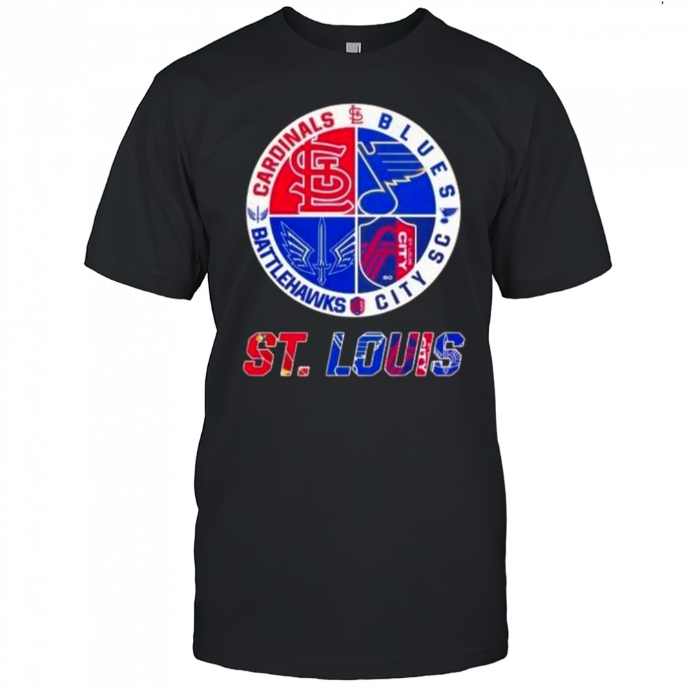 St. Louis Sports Cardinals Blues City SC Battlehawks Logo T-Shirt