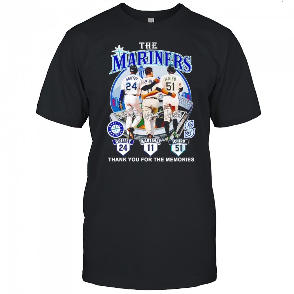 The Mariners Griffey Martinez and Ichiro thank you for the memories shirt