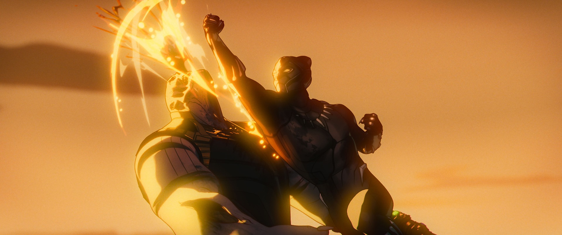 Zombie Thanos battles Black Panther.