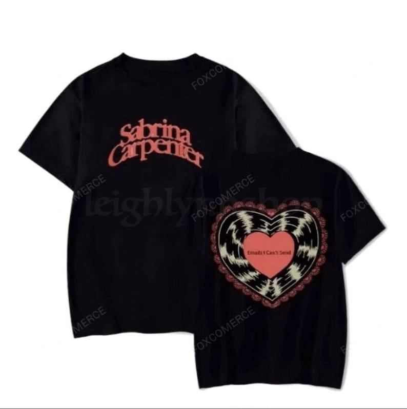 Sabrina Carpenter Logo Shirt Emails Tour Merch Casual Tee