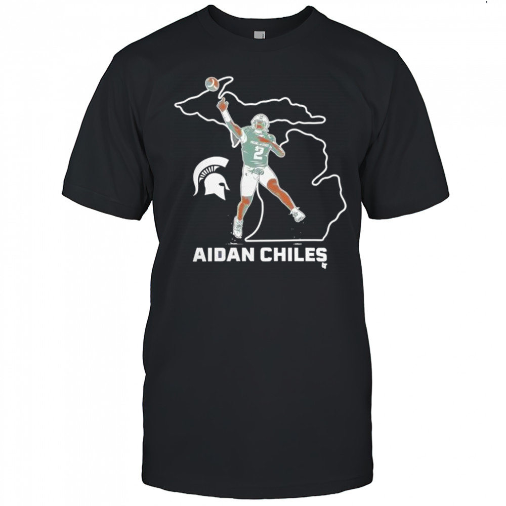 Aidan Chiles Michigan State Spartans Map Design Football shirt