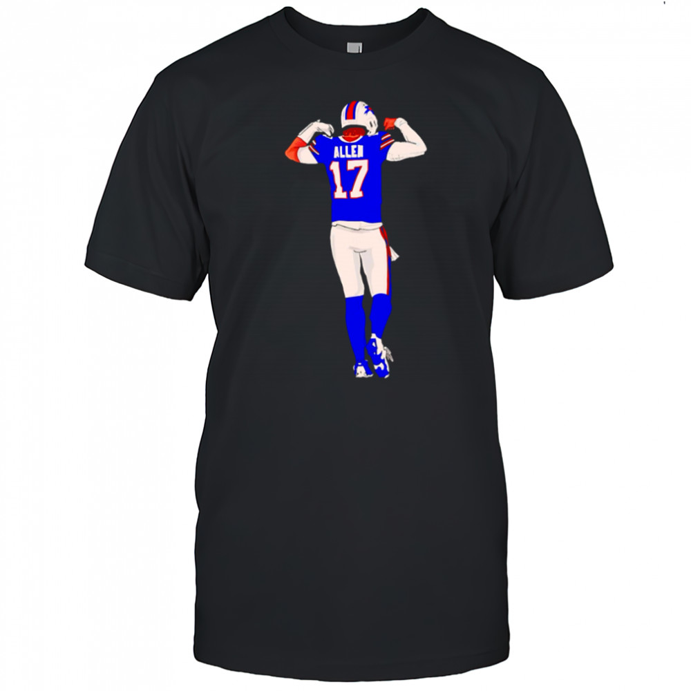 Allen 17 Buffalo Bills football player back view illustration shirt
