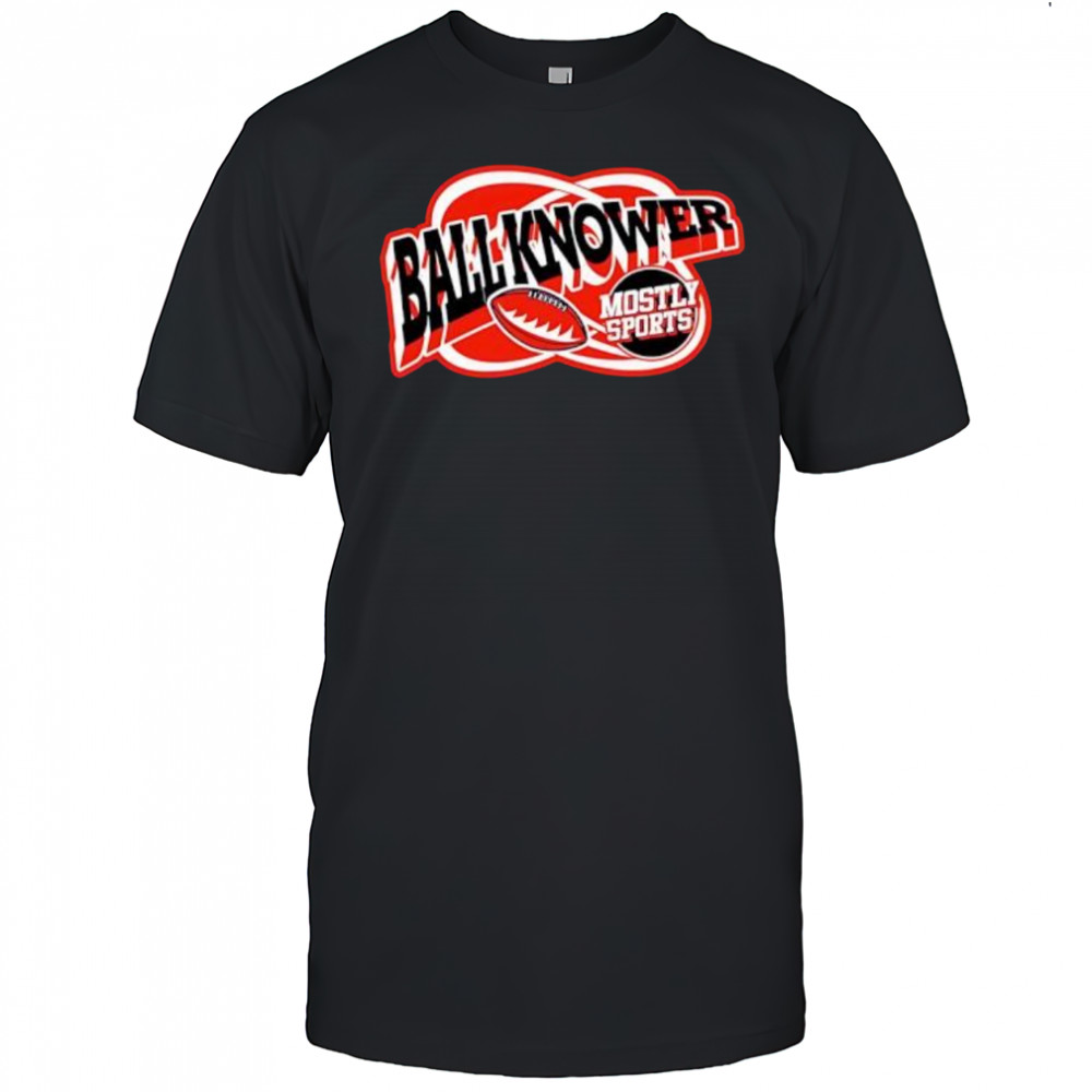 Ballknower Mostly Sports football graphic logo shirt