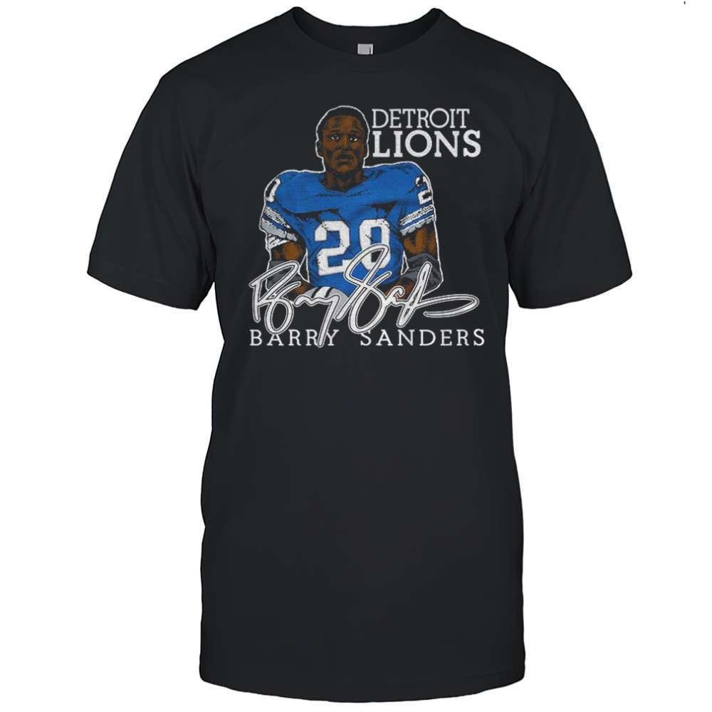 Barry Sanders Detroit Lions Retired Player Classic Caricature NFL Football signature shirt