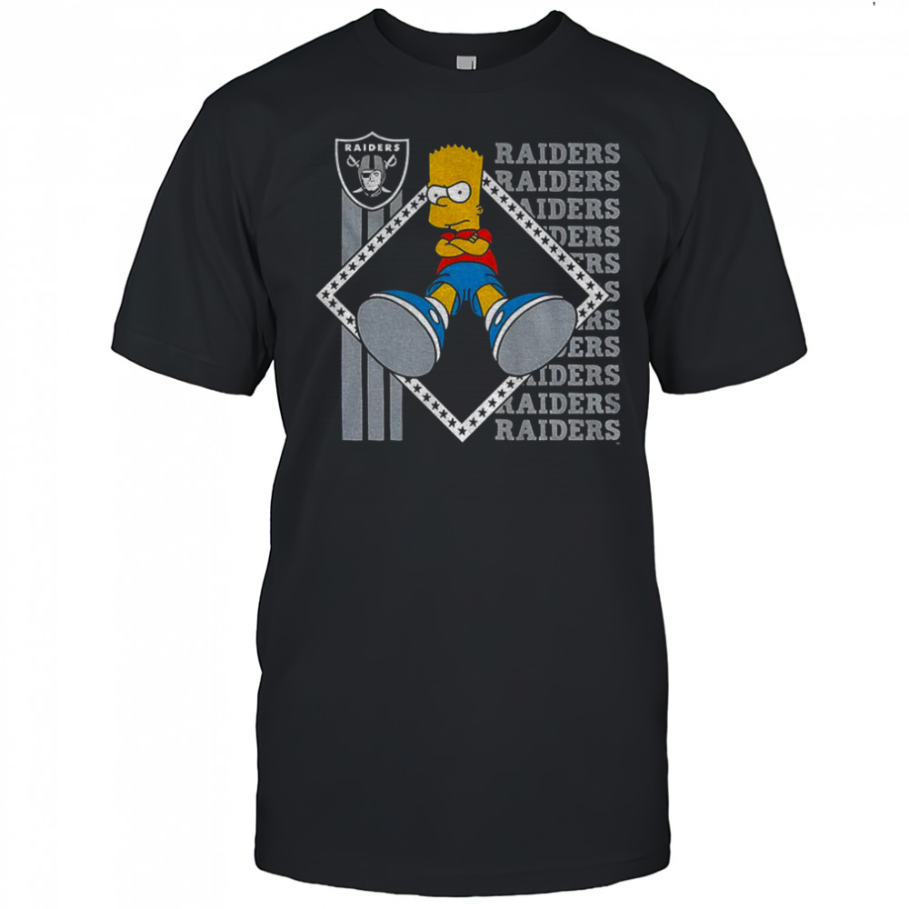 Bart x Las Vegas Raiders Football NFL 2025 cartoon shirt