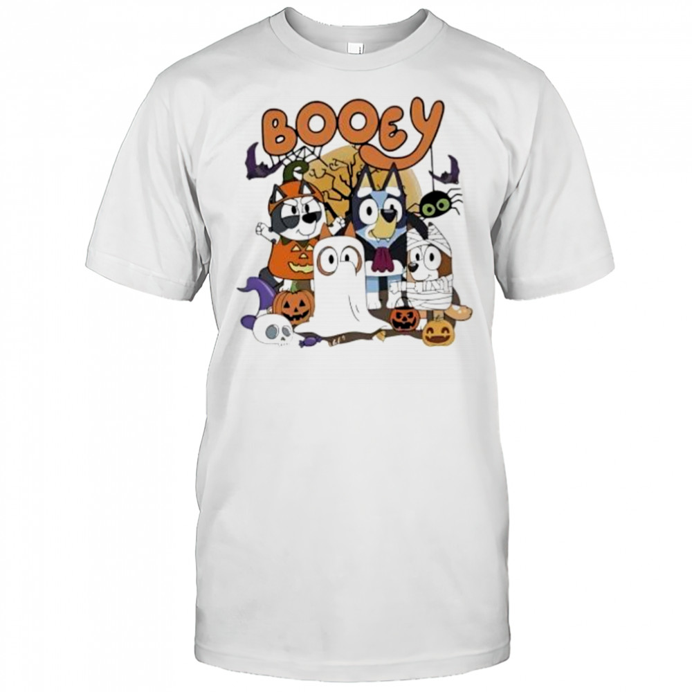 Booey bluey halloween witchy bats spooky cartoon shirt