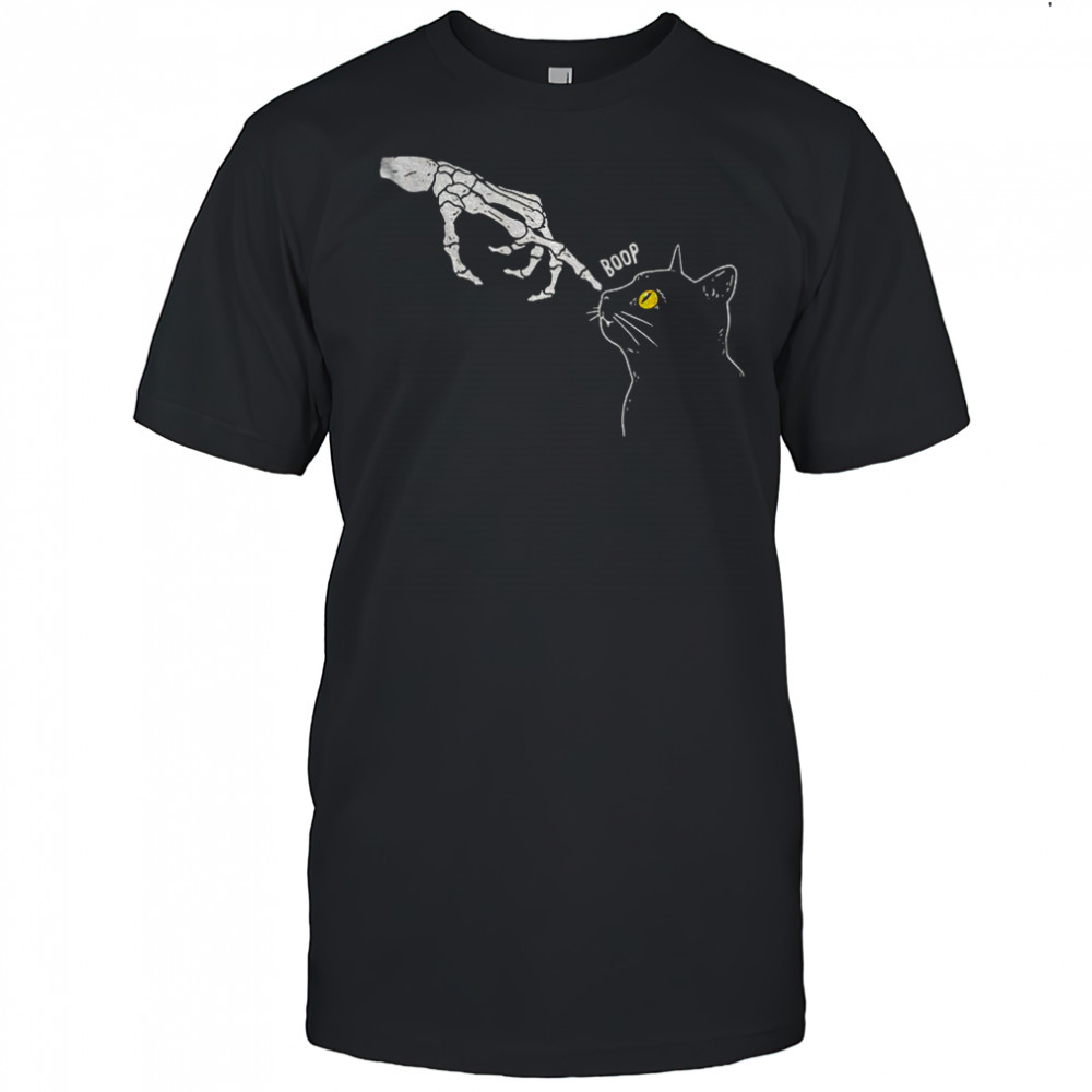 Boop skeleton and black cat Halloween shirt