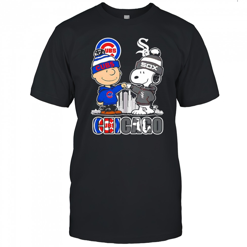 Charlie Brown and Snoopy vs Chicago Cubs and Chicago White Sox logo shirt