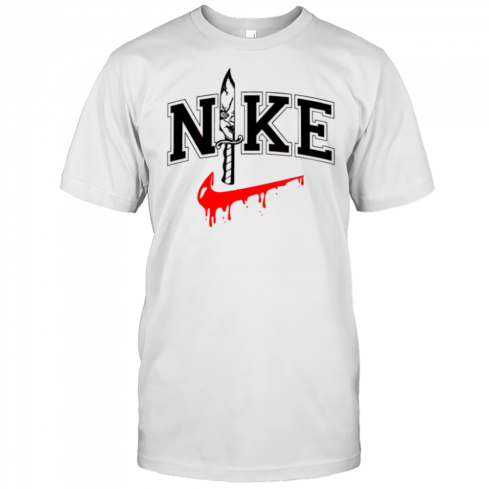 Chucky Knife Halloween Nike Logo shirt