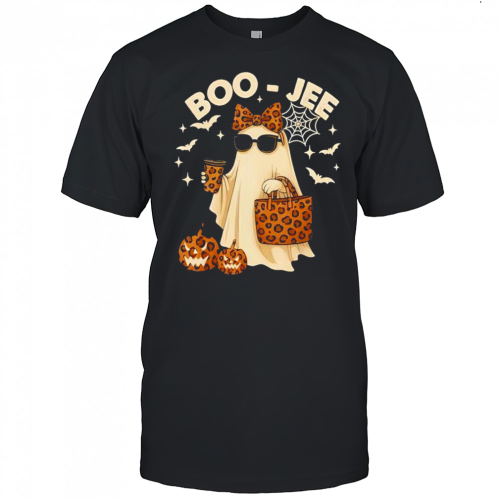 Coquette Leopard Ghost Coffee Boo JEE Halloween Boujee Ghost shirt