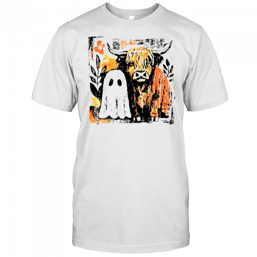 Cow ghost Boo spooky season Halloween vintage shirt