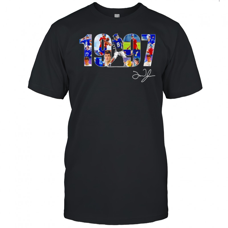 Daniel Jones 1997 football player collage signature shirt